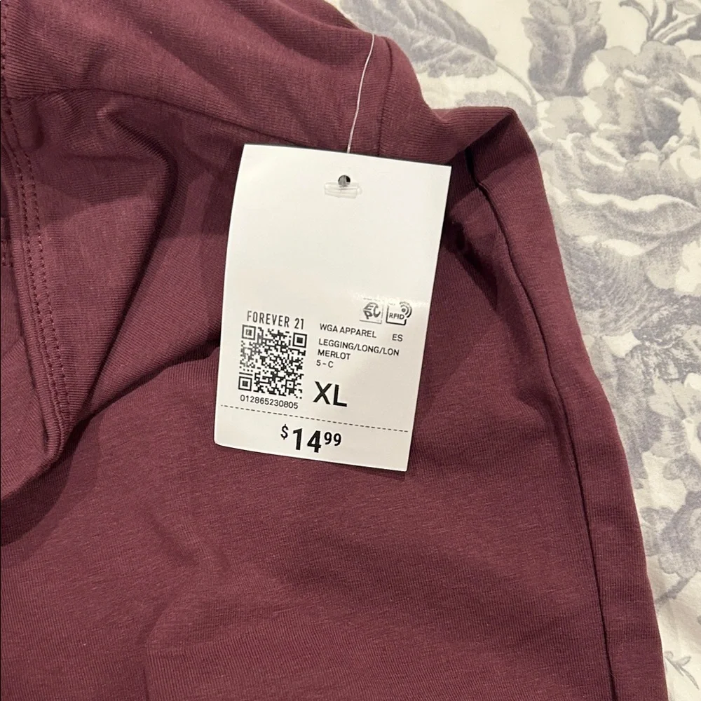 Forever 21 Burgundy Wide Leg Yoga Pants - Picture 3 of 4